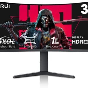 KOORUI 34” Ultrawide Curved Gaming Monitor – 144Hz, 1ms, FreeSync & G-Sync – Immersive Gaming & Streaming Monitor