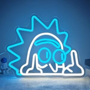 Rick Sanchez LED Light-Up Wall Sign – Rick and Morty Neon Gaming Room Decor with USB Power & Adjustable Brightness