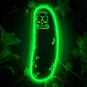 Pickle Rick LED Light-Up Wall Sign – Rick and Morty Neon Gaming Room Decor with USB Power & Adjustable Brightness