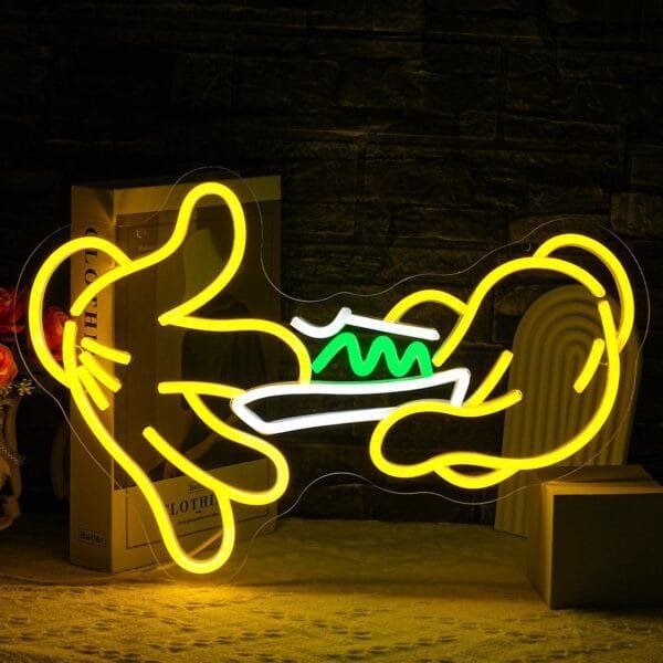 Holding Neon Sign for Wall Decor Glove Neon Light Green Leaf LED Neon Sign